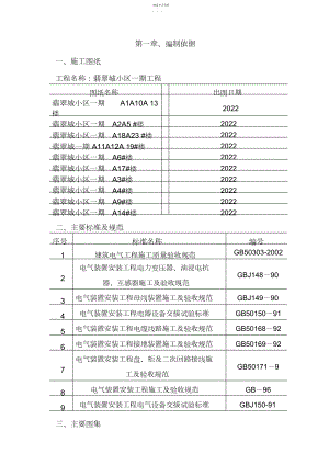 2022年翡翠城电气施工技术方案.docx