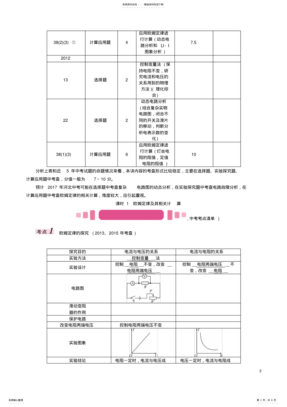 2022年中考物理总复习第一编教材知识梳理第十三讲欧姆定律课时欧姆定律及其相关计算试题 .pdf_第2页