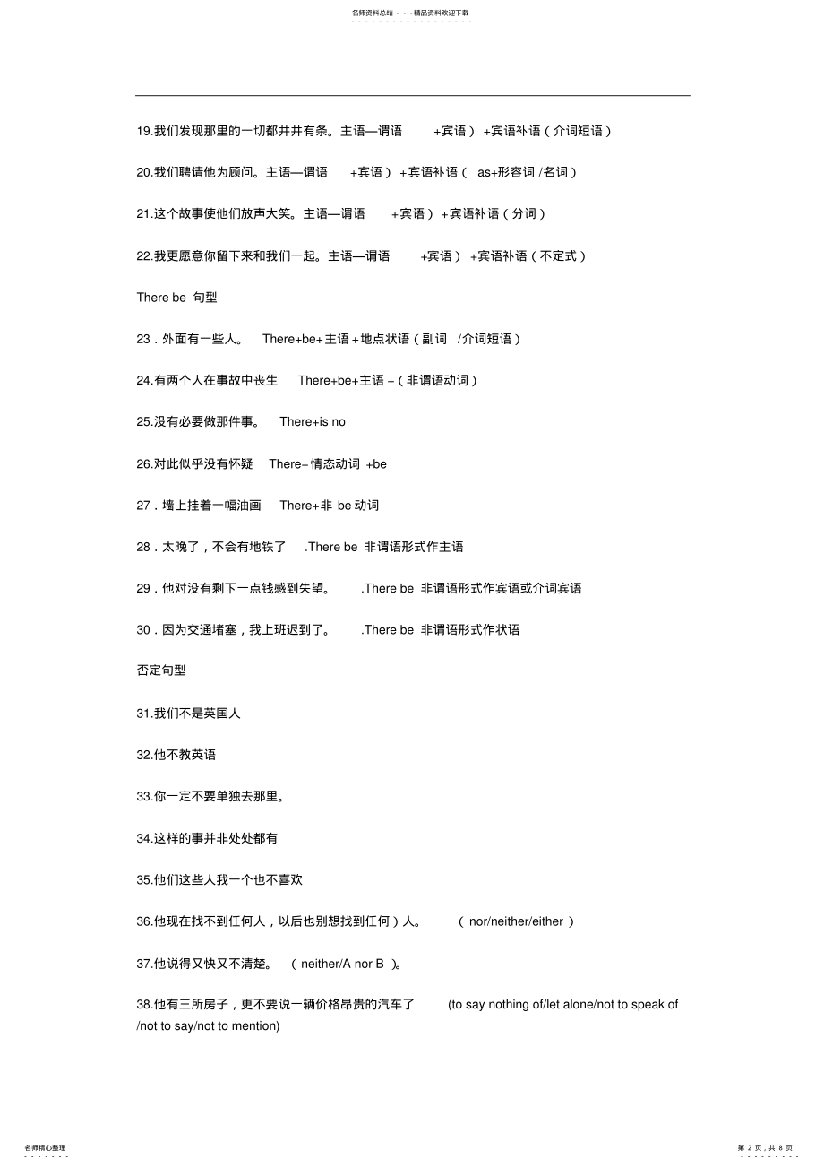 2022年英语句型单句翻译练习实用 .pdf_第2页