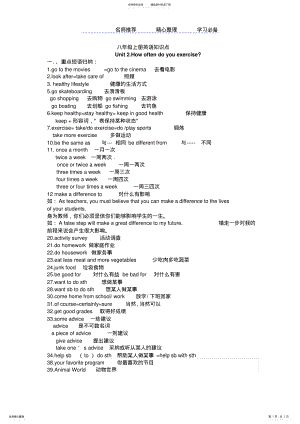 2022年人教版英语八年级上第单元知识点 .pdf