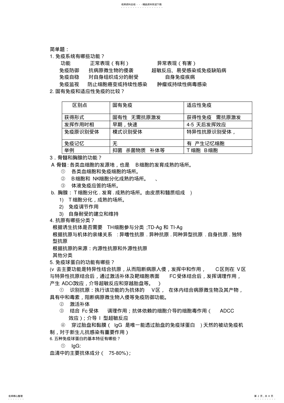 2022年免疫学重点汇总 .pdf_第2页