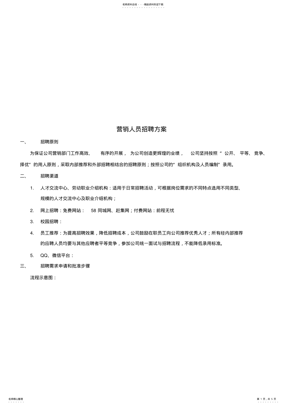 2022年营销人员招聘方案 .pdf_第1页