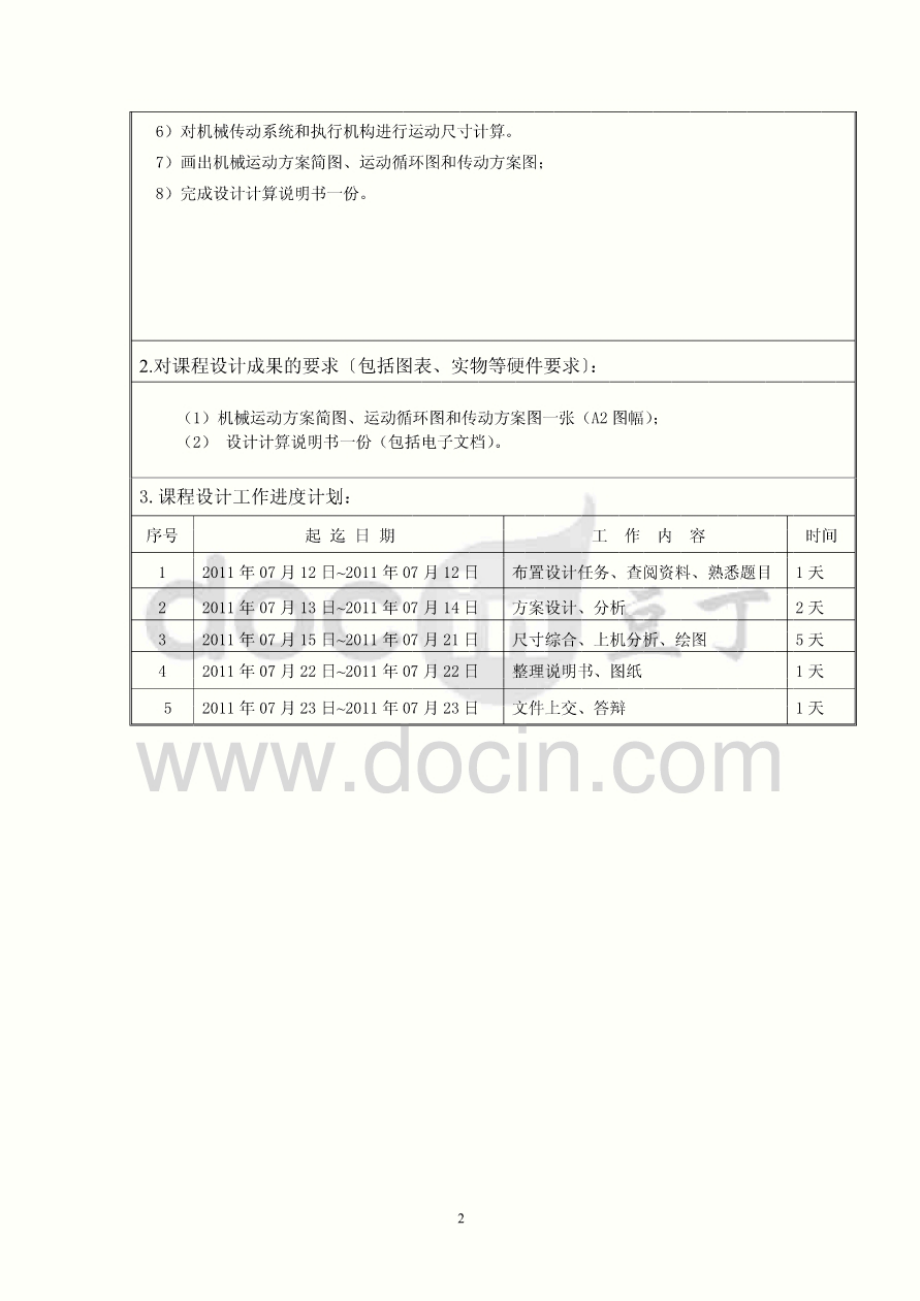 机械原理课程设计-医用棉签卷棉机设计方案与分析.doc_第2页