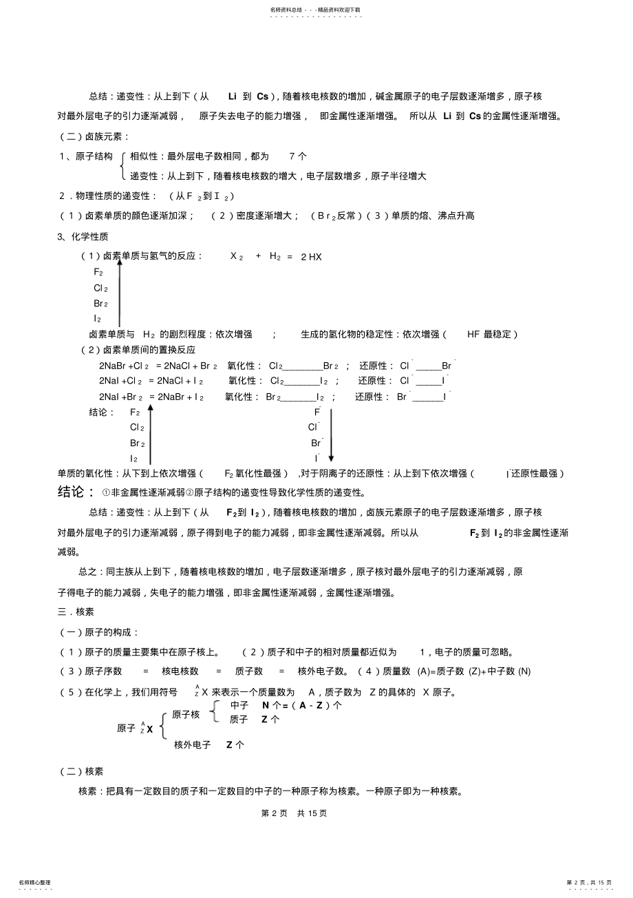 2022年人教版高中化学必修二全册知识点总结 .pdf_第2页