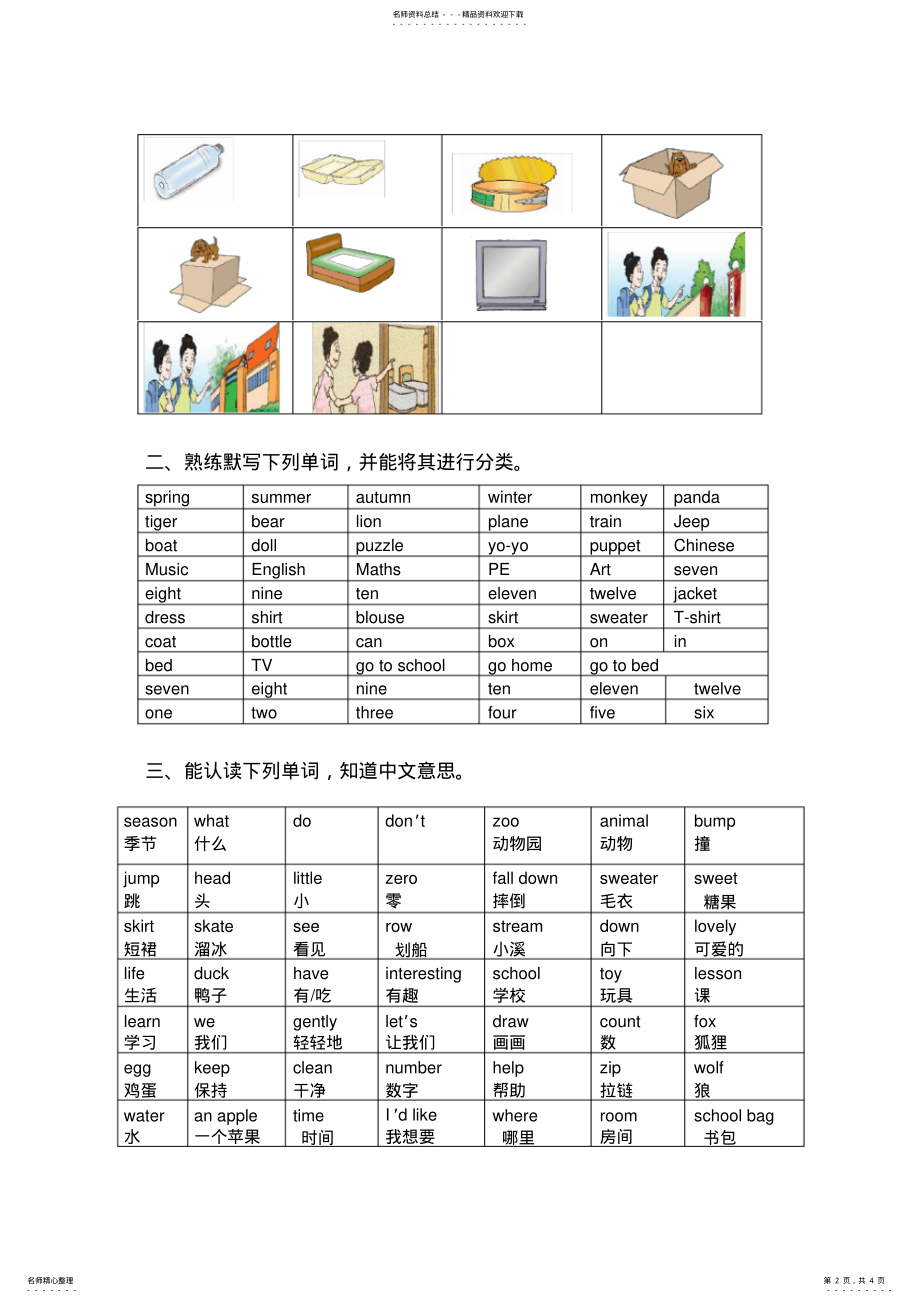 2022年苏教版二年级下英语复习资料 .pdf_第2页