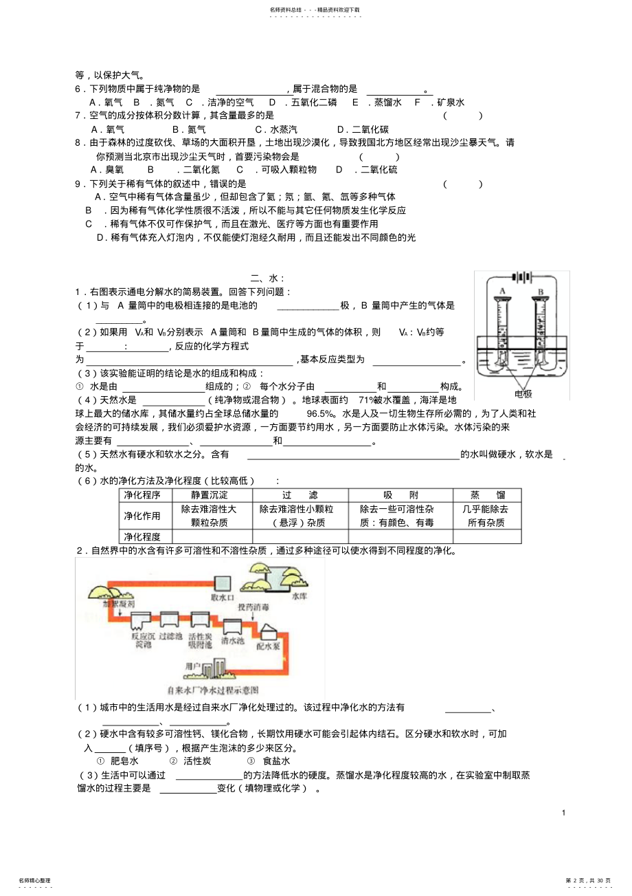 2022年人教版九年级化学寒假作业试题全套,推荐文档 .pdf_第2页