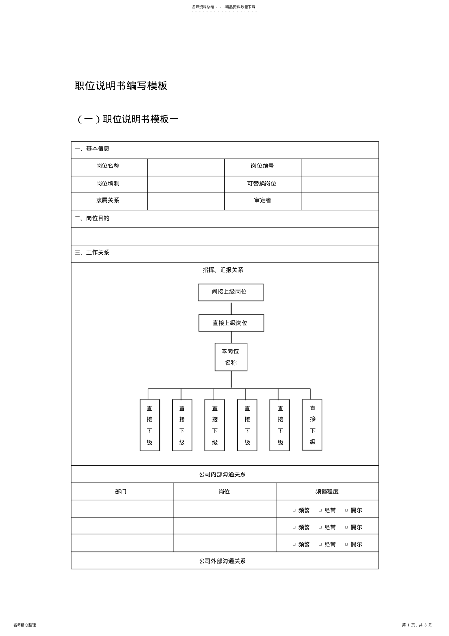 2022年职位说明书编写模板 .pdf_第1页