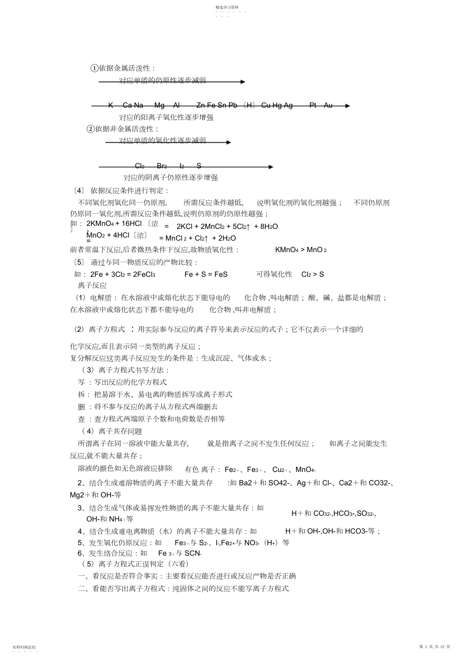 2022年苏教版高中化学必修一知识点.docx_第2页