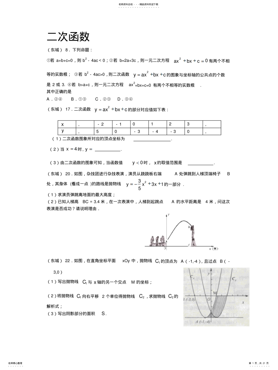 2022年二次函数题 .pdf_第1页