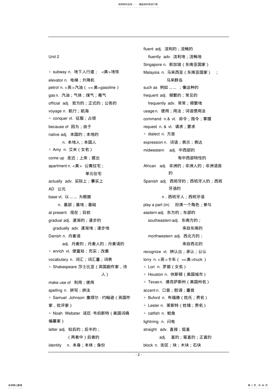 2022年人教版高中英语全部单词 4.pdf_第2页