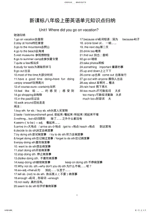 2022年人教版八年级英语上册单元知识点归纳 .pdf