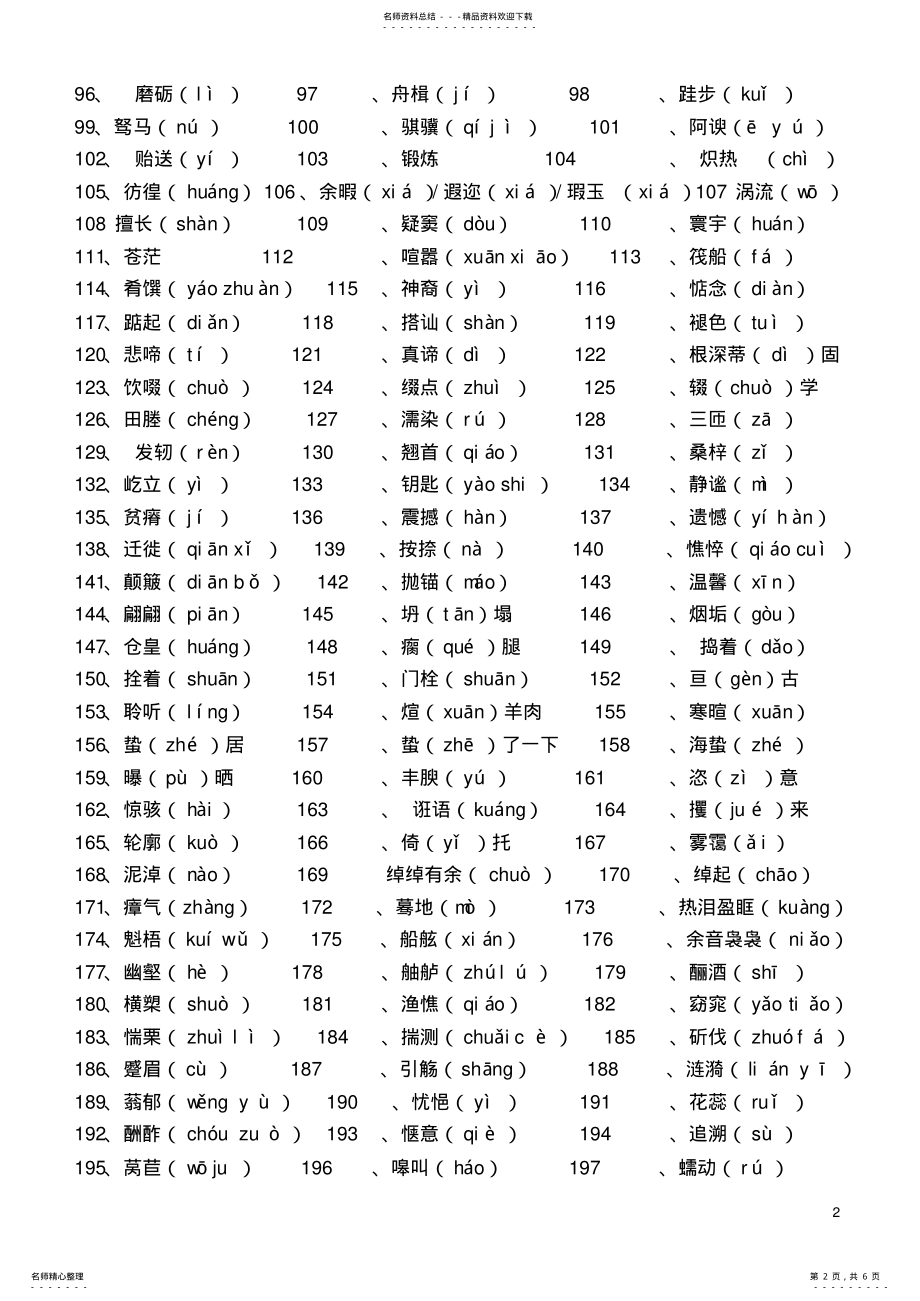 2022年苏教版高中语文必修一至必修五字音集锦 .pdf_第2页