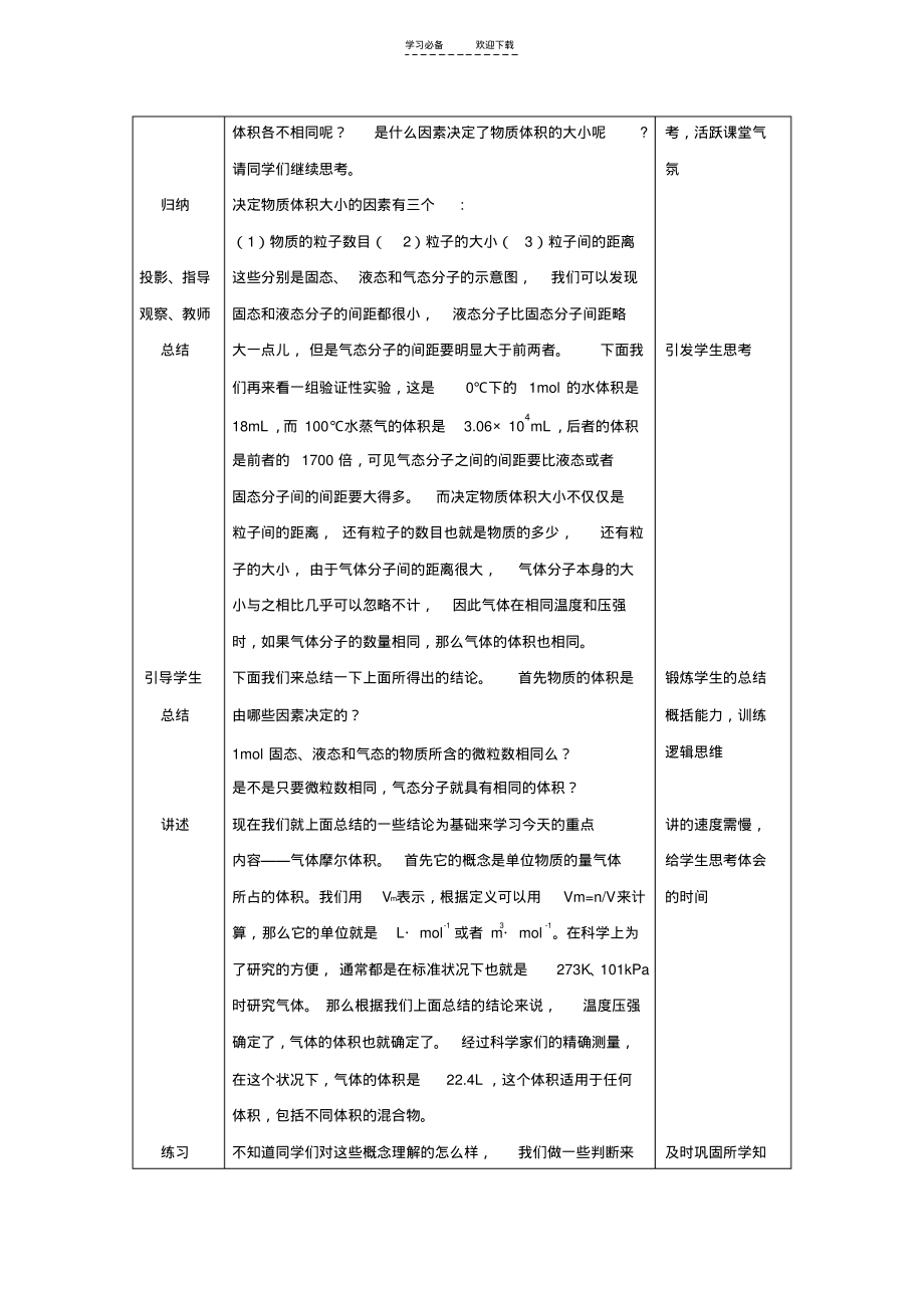 气体摩尔体积(教案).pdf_第2页