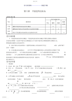 2022年中考数学复习专项训练第六章平面直角坐标系.docx