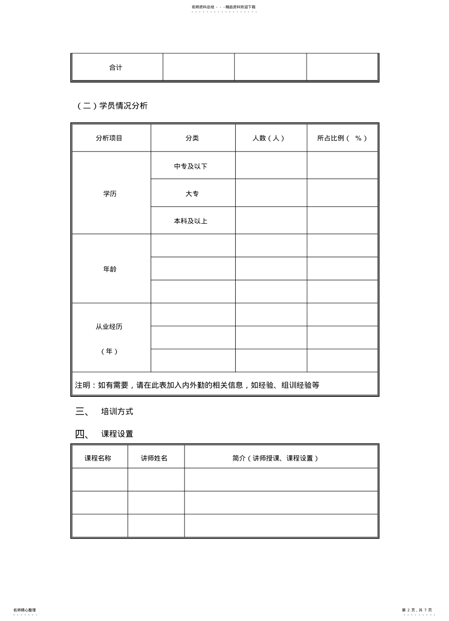 2022年保险公司培训总结报告表格 .pdf_第2页