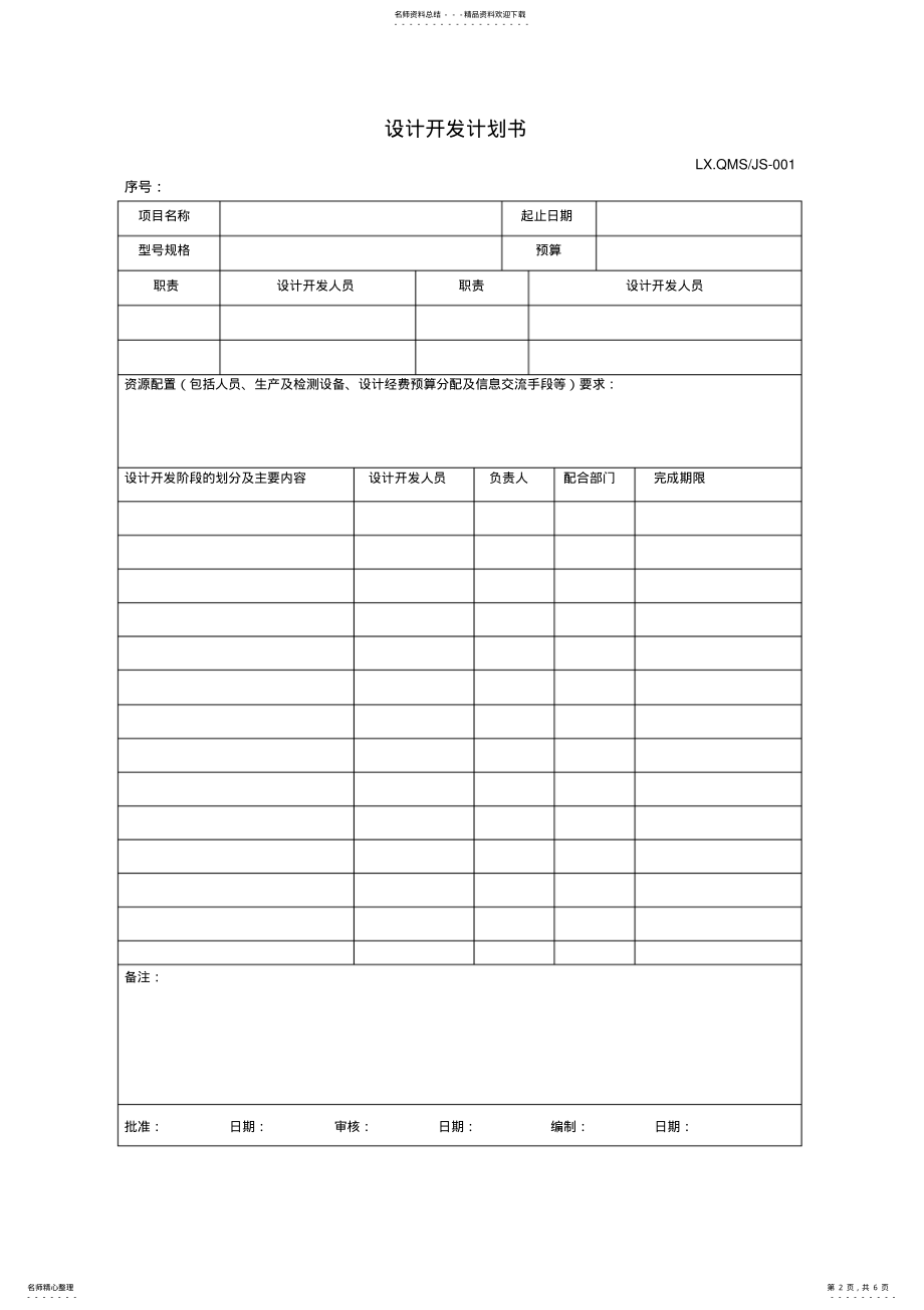 2022年设计开发控制程序表单 .pdf_第2页