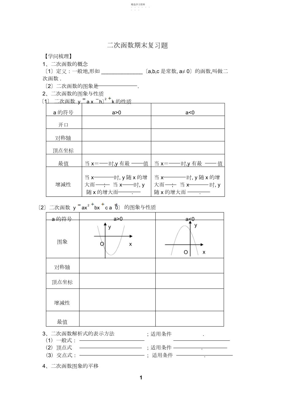 2022年二次函数期末复习题3.docx_第1页