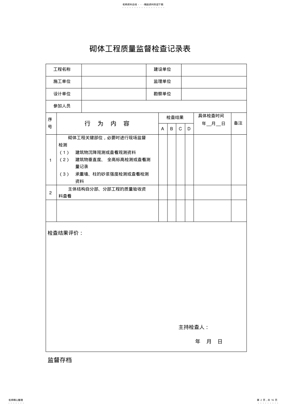 2022年质量监督检查记录表汇总 .pdf_第2页