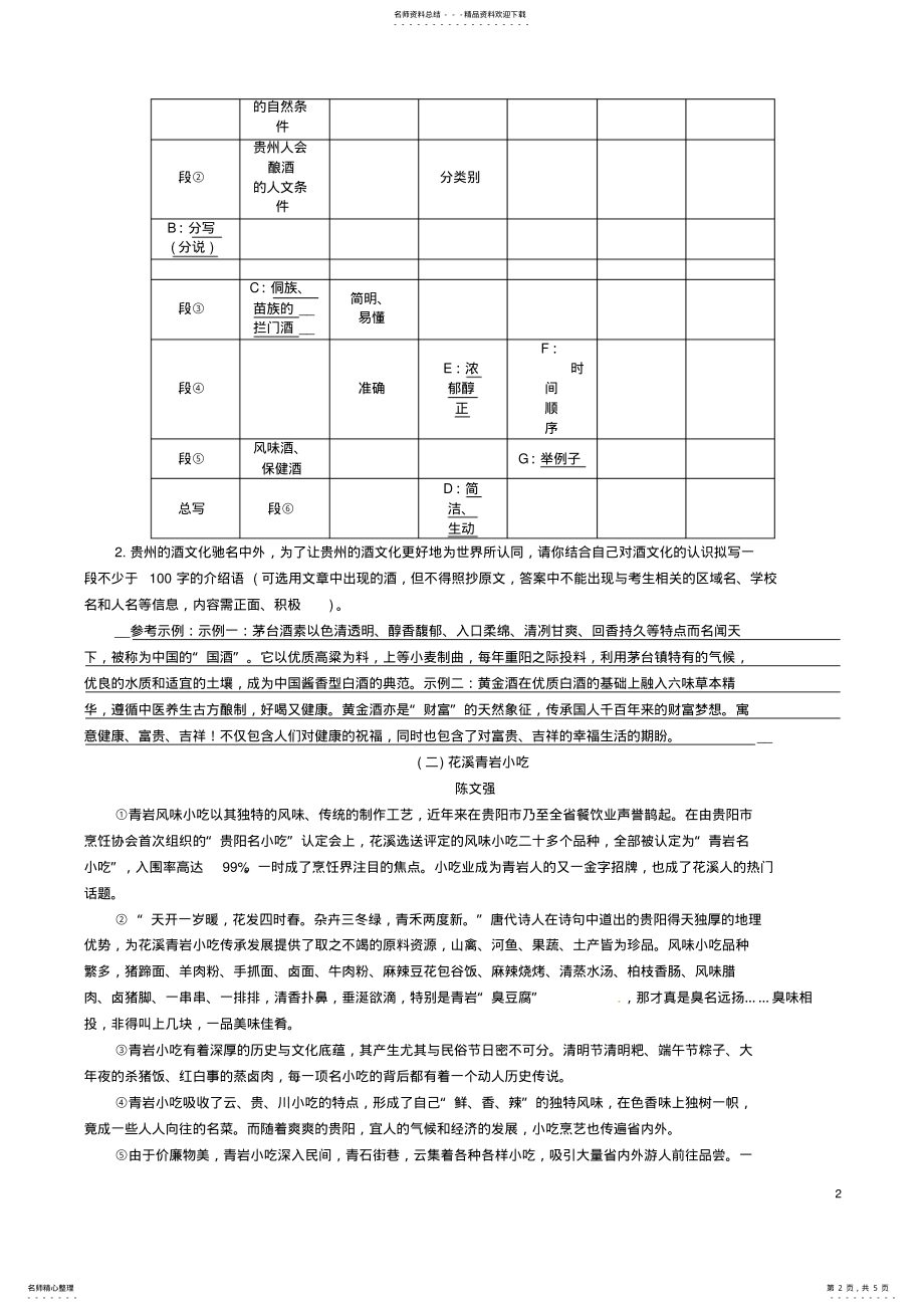 2022年中考语文命题研究第四编现代诗文阅读专题十五说明文阅读一、地域文化精练 .pdf_第2页