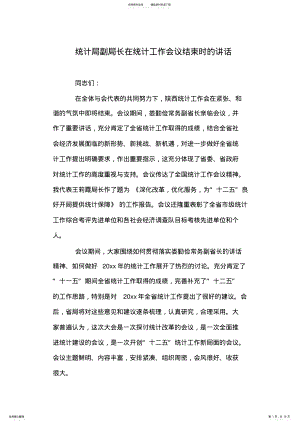 2022年统计局副局长在统计工作会议结束时的讲话 .pdf