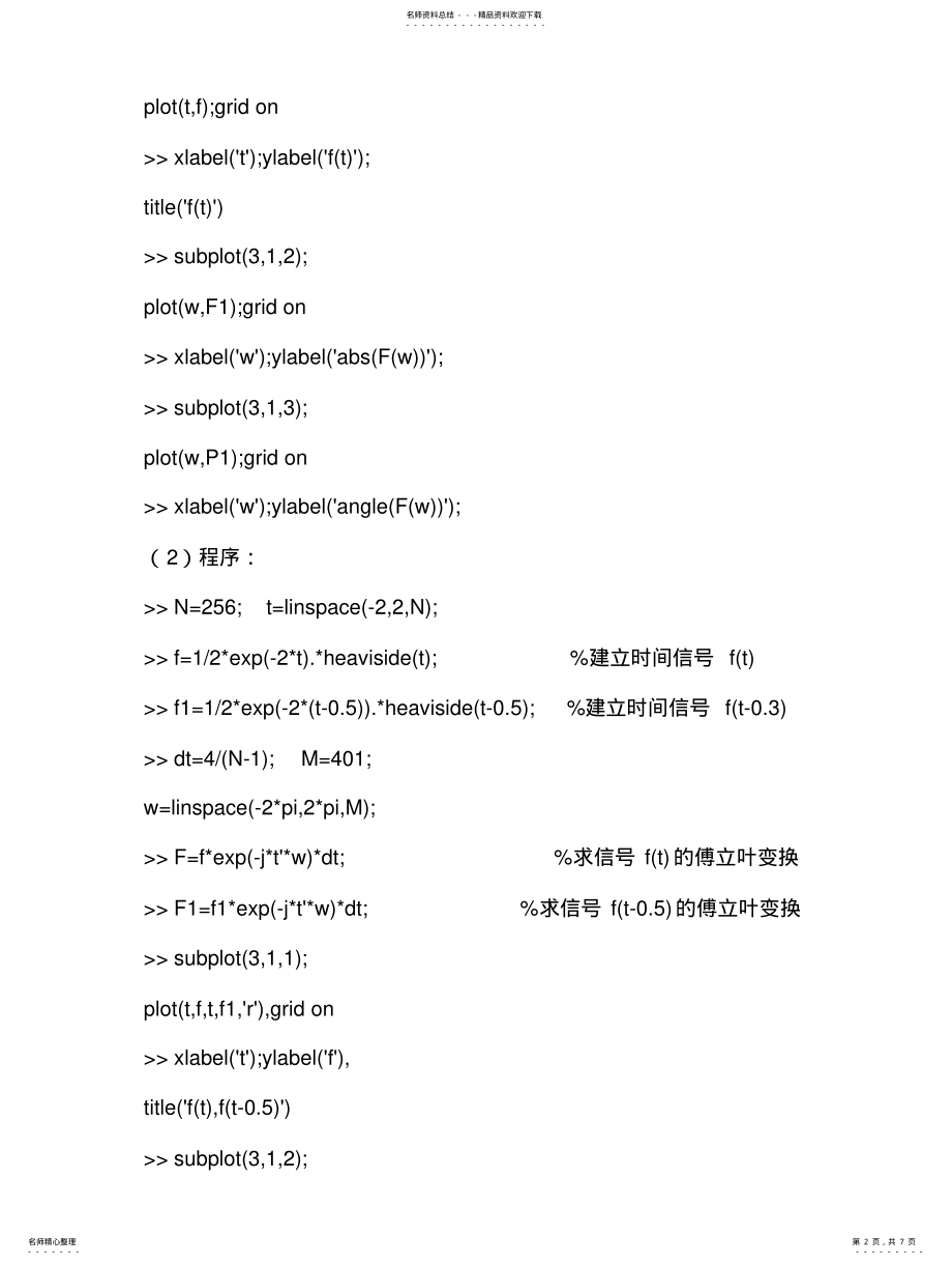 2022年傅立叶变换性质的matlab实现 .pdf_第2页