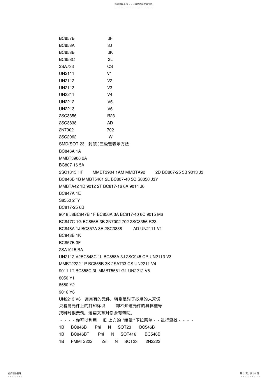 2022年贴片三极管型号查询 .pdf_第2页