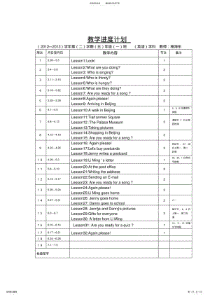 2022年五年级第二学期英语进度.电教计划 .pdf