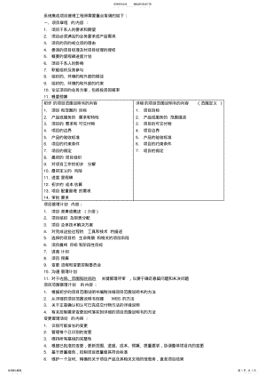 2022年系统集成项目管理工程师重点背诵 .pdf