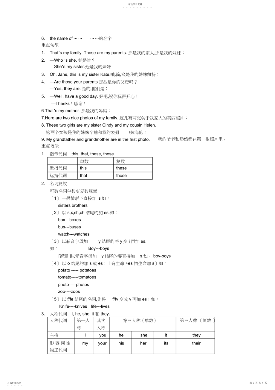 2022年人教版英语七年级上册所有单元知识点总结.docx_第2页