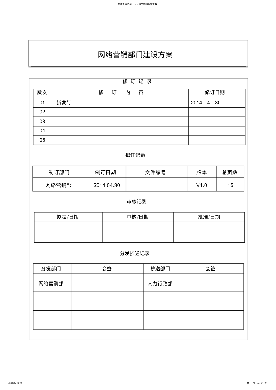 2022年网络营销部门建设方案 .pdf_第1页