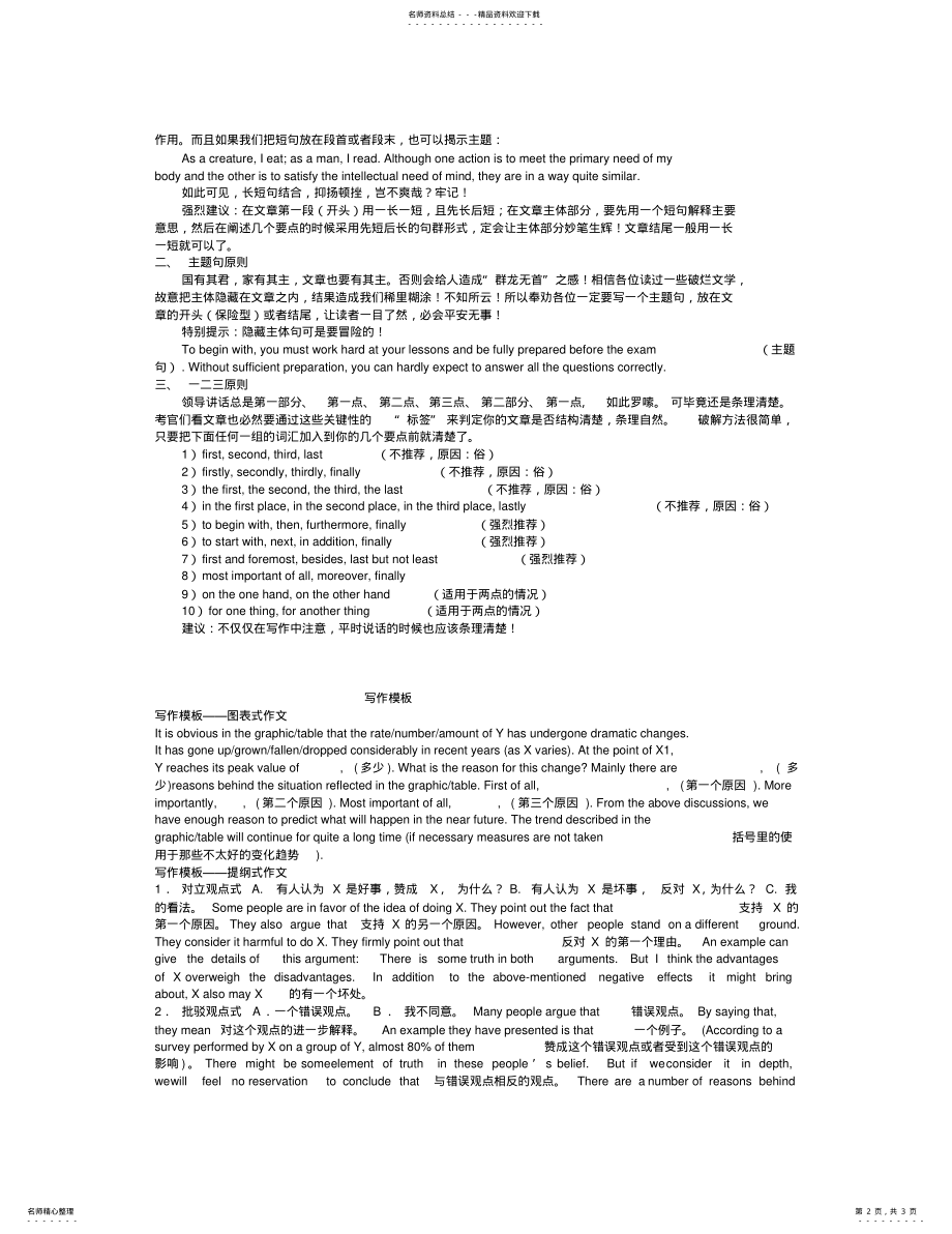 2022年英语六级作文万能模板 .pdf_第2页