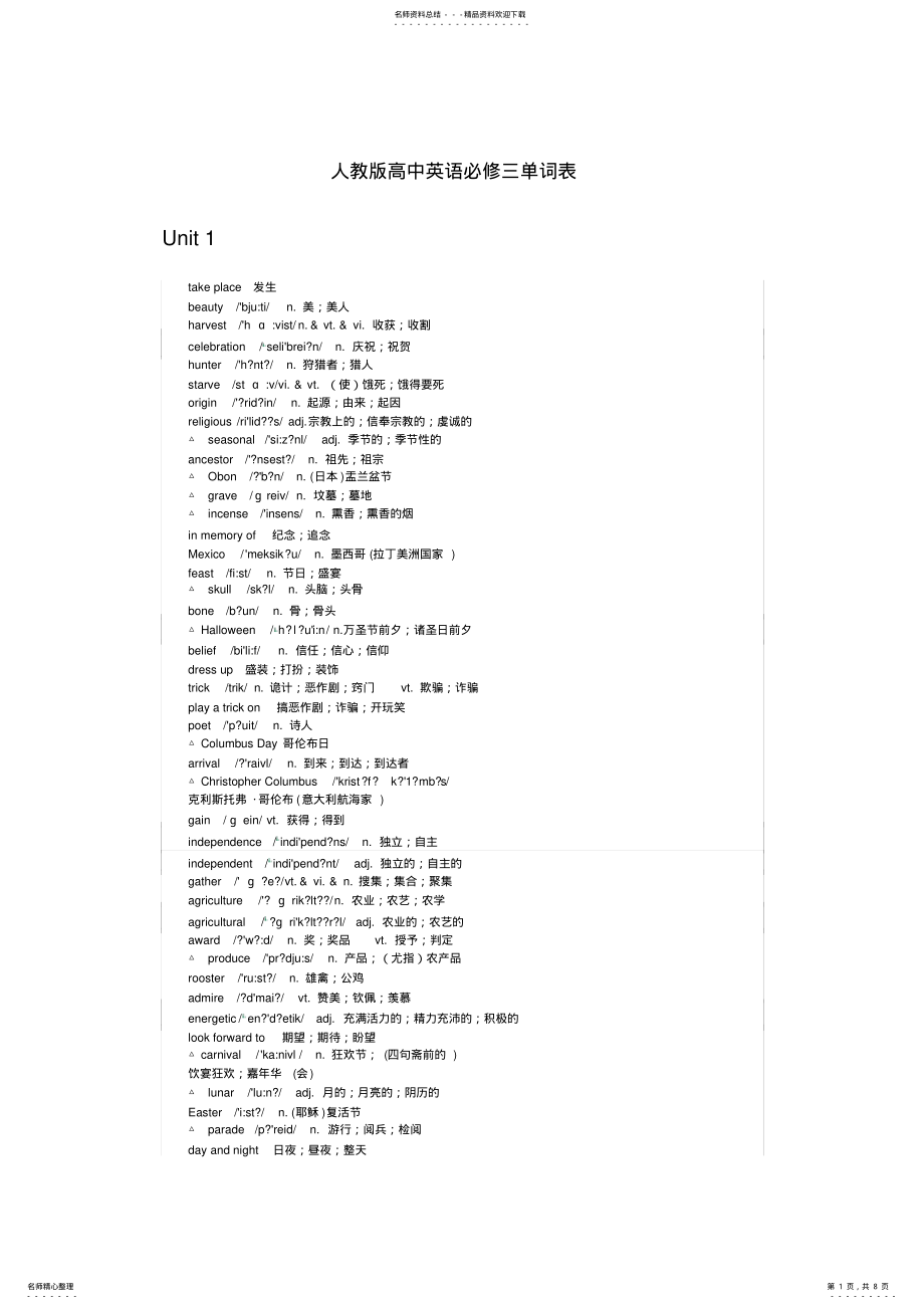 2022年人教版高中英语必修三单词表 6.pdf_第1页