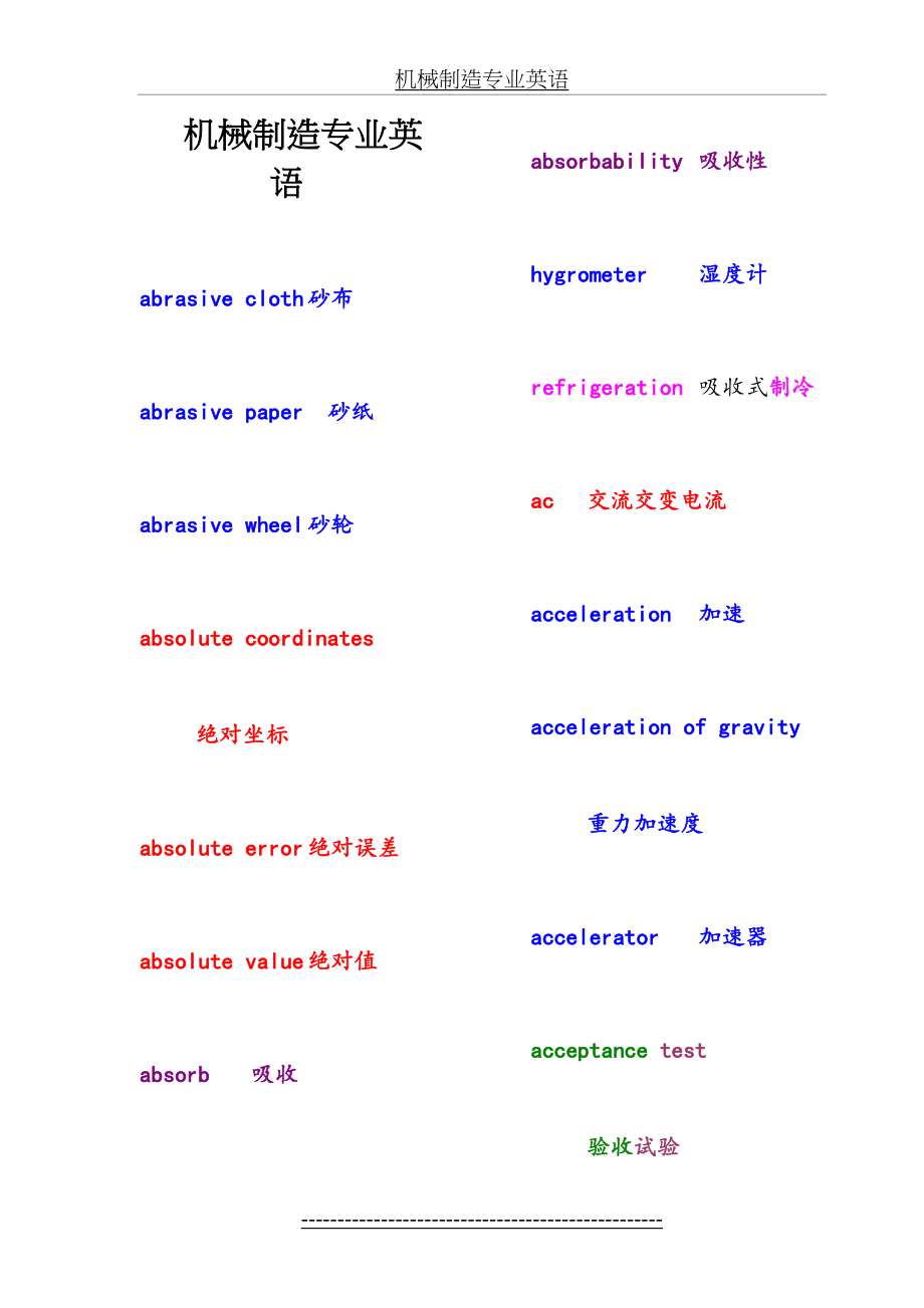 机械制造专业英语词汇详解.doc_第2页