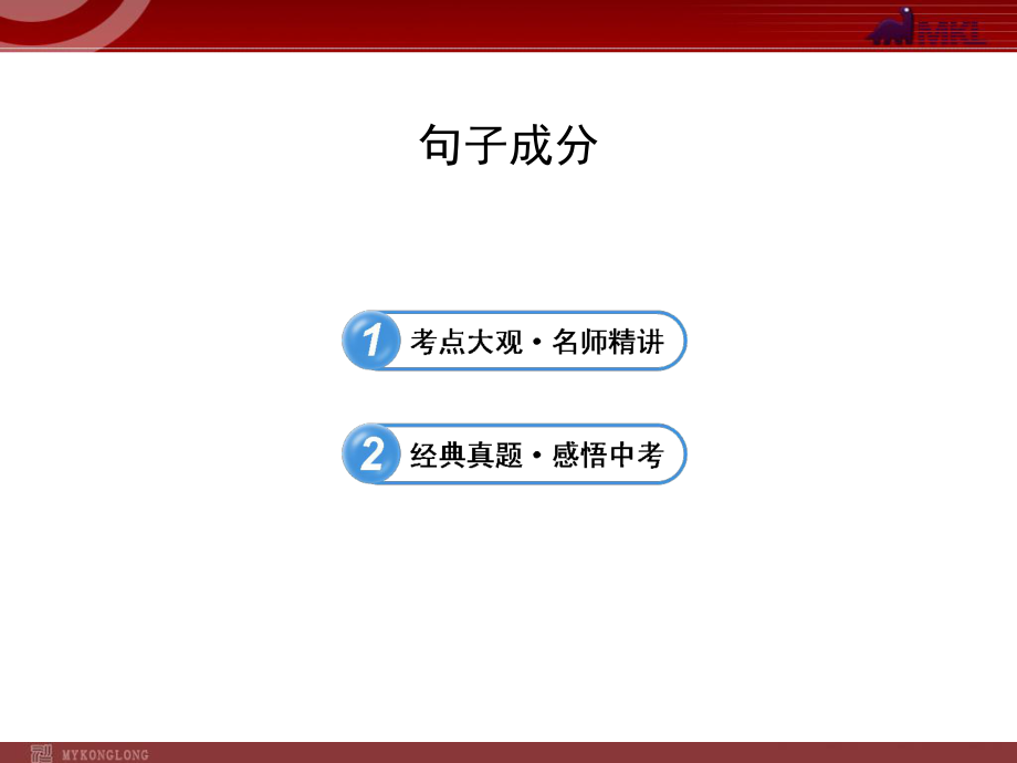 中考英语语法名师精讲复习ppt课件：句子成分.ppt_第1页