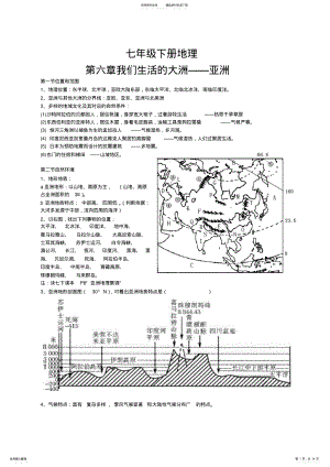 2022年人教版初中地理七年级下册复习提纲 .pdf