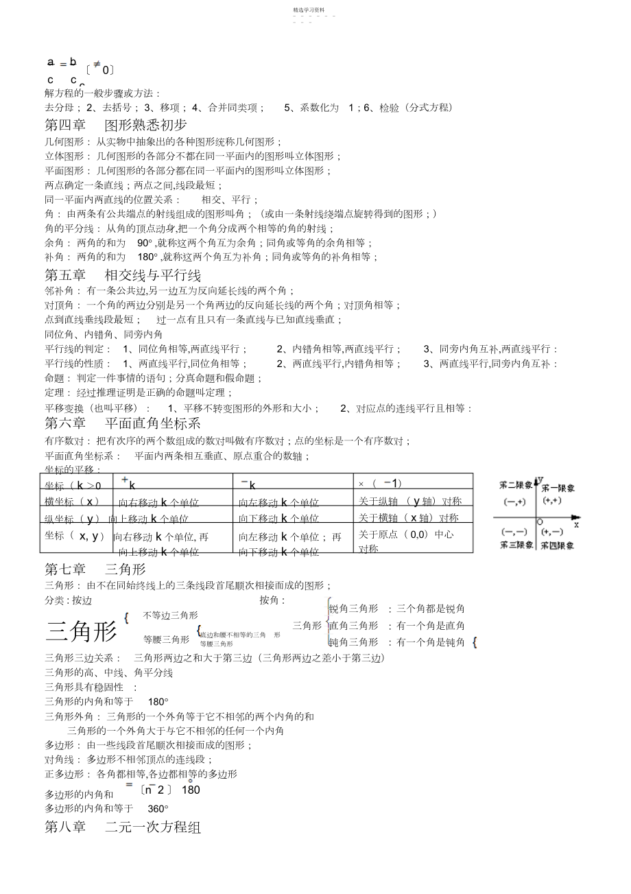 2022年人教版初中数学常用概念公式和定理.docx_第2页