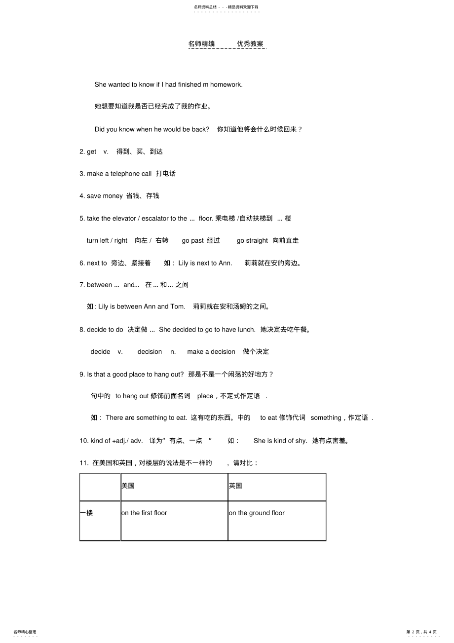 2022年人教版英语九年级Unit《Couldyoupleasetellmewheretherestroomsare》知识点总结 .pdf_第2页