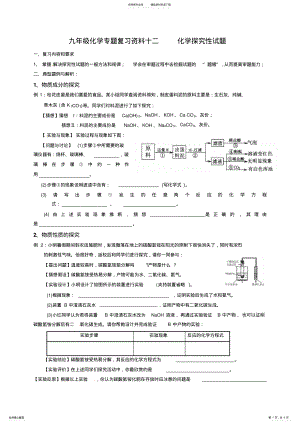 2022年中考化学专题复习资料十二《化学探究性试题》 .pdf