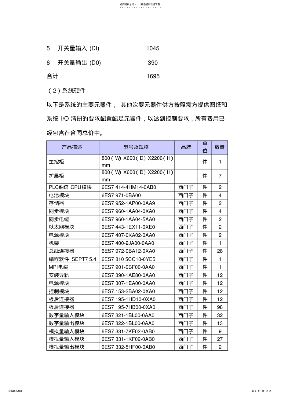 2022年脱硫系统PLC控制系统技术协议 .pdf_第2页