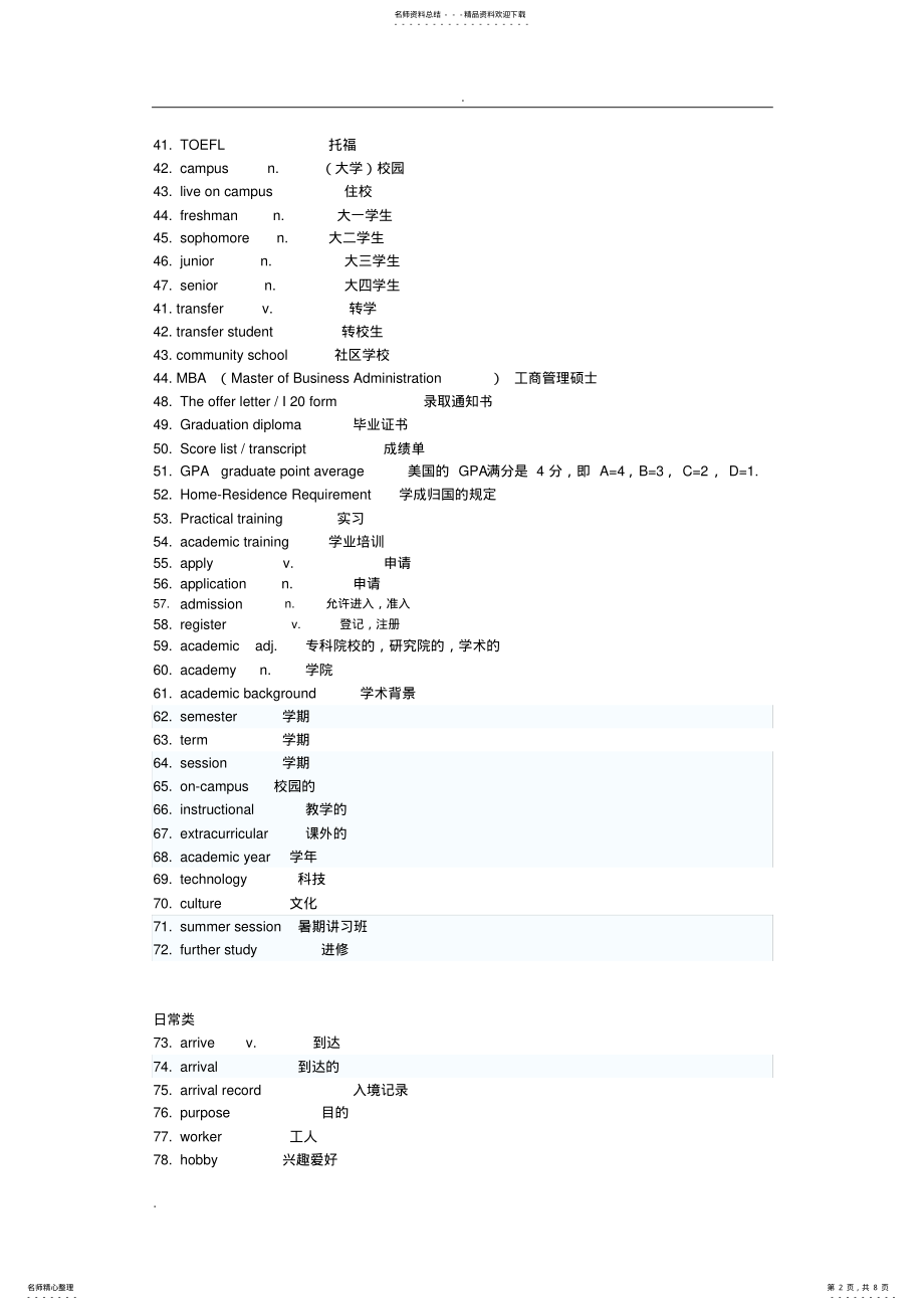 2022年美国面签常用单词 .pdf_第2页