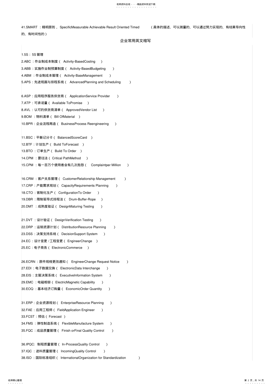 2022年质量英文词汇 .pdf_第2页