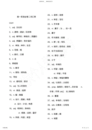 2022年人教版高一英语必修二词汇表 .pdf