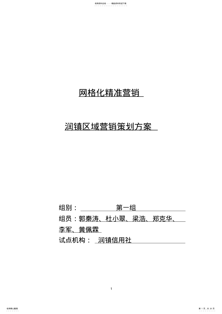 2022年网格化精准营销策划方案 .pdf_第1页