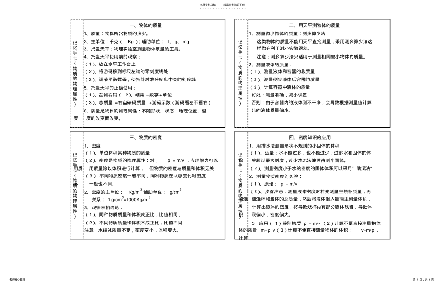 2022年八下物理知识点记忆手卡 .pdf_第1页