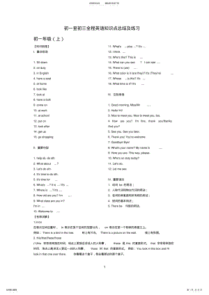 2022年人教版初中英语语法和知识点总结以及练习题,推荐文档 .pdf