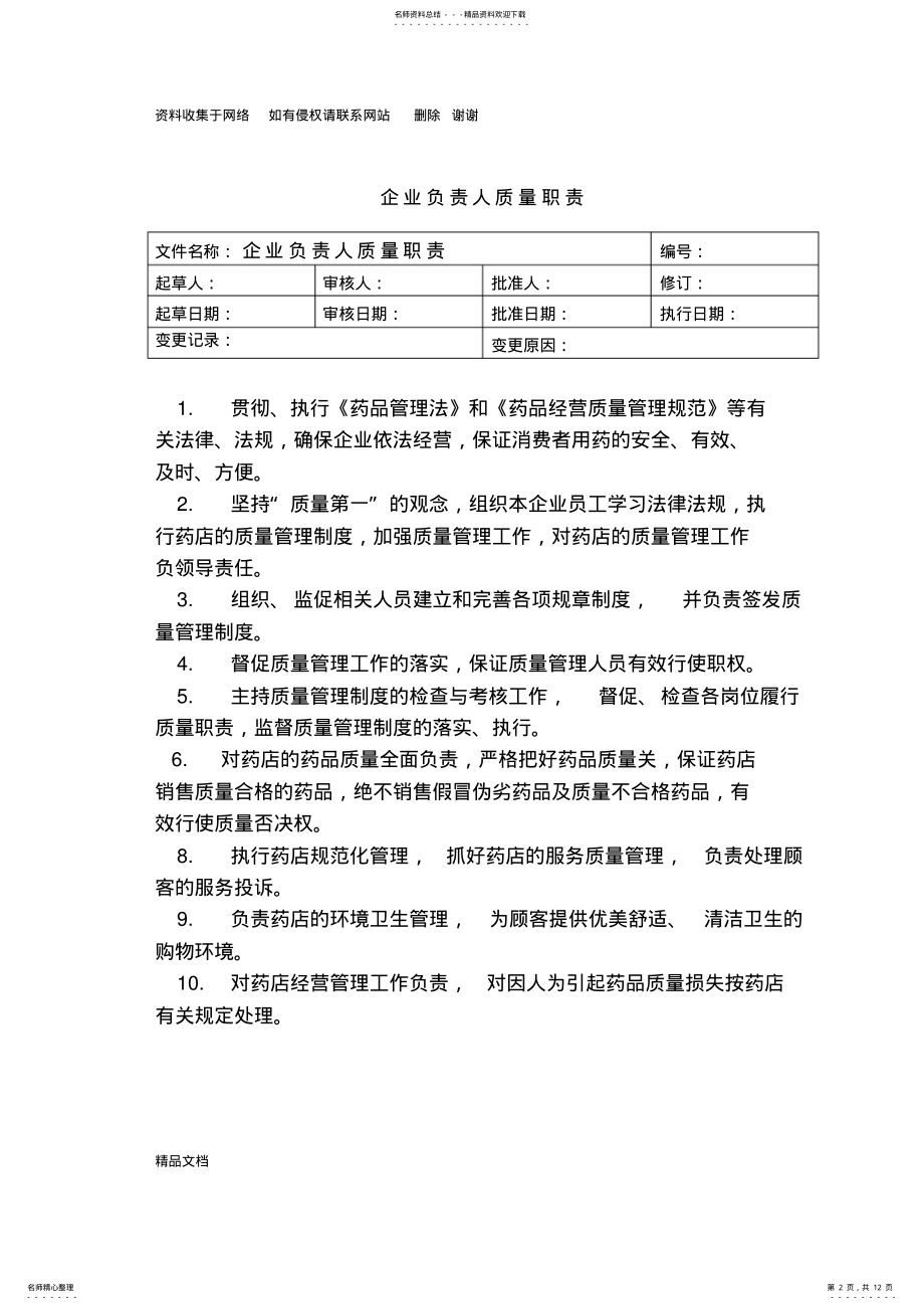 2022年药品零售企业各岗位职责 .pdf_第2页