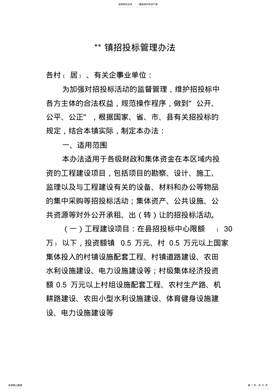 2022年乡镇招投标管理办法 .pdf_第1页