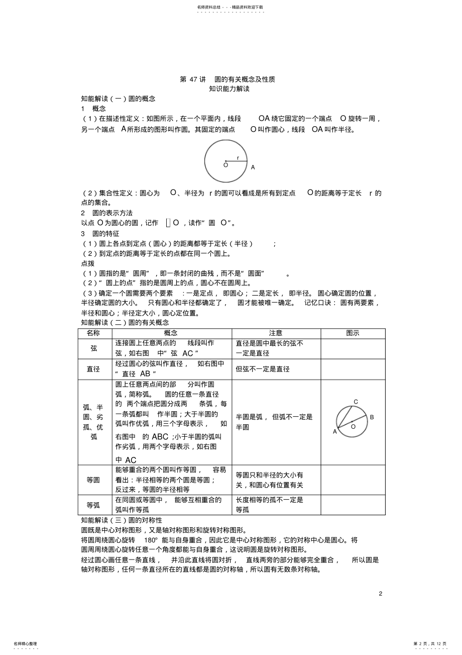 2022年中考数学知识点聚焦第二十章圆 .pdf_第2页