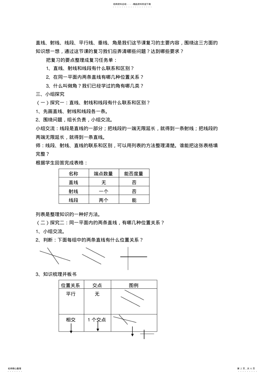 2022年人民教育出版社六年级下册P《图形的认识与测量》教案 .pdf_第2页