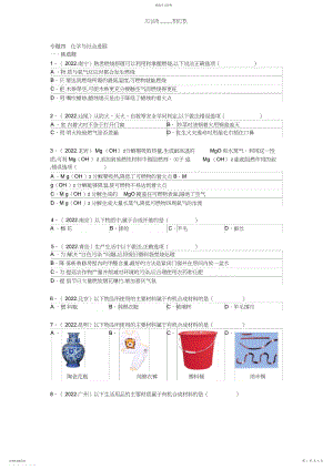 2022年中考必备专题化学与社会发展.docx